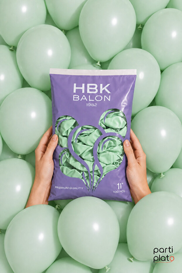 بالون ماكارون 11 بوصة أخضر Hbk 100 قطعة