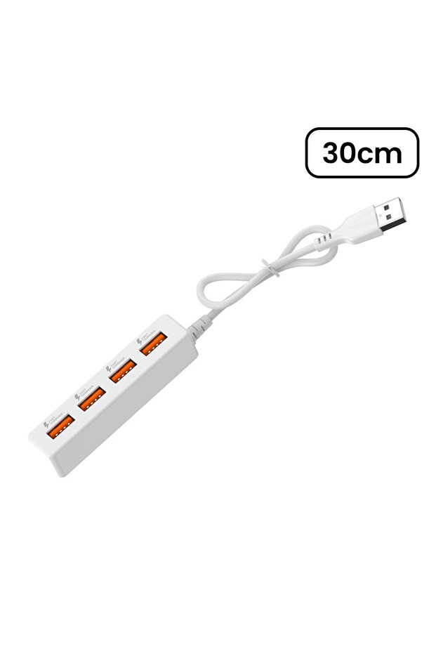 كابلات تمديد شاحن USB 2.0 بطول 30 سم، مزود بـ 4 منافذ، ومحور USB، ومقبس متعدد المنافذ، يعمل بالطاقة من أجل