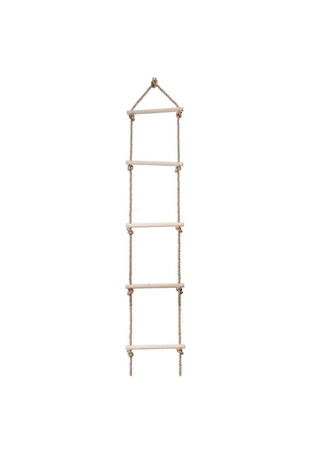 5step Kids Climbing Wooden Rope Ladder for Kids Wooden Swing Outdoor Game Toy 5-level Ladder Playgro