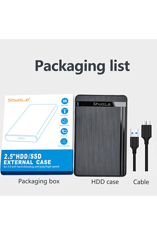 black 2.5-inch SSD Solid State Mechanical Serial Port SATA Hard Disk Case Toolless Micro Interface U