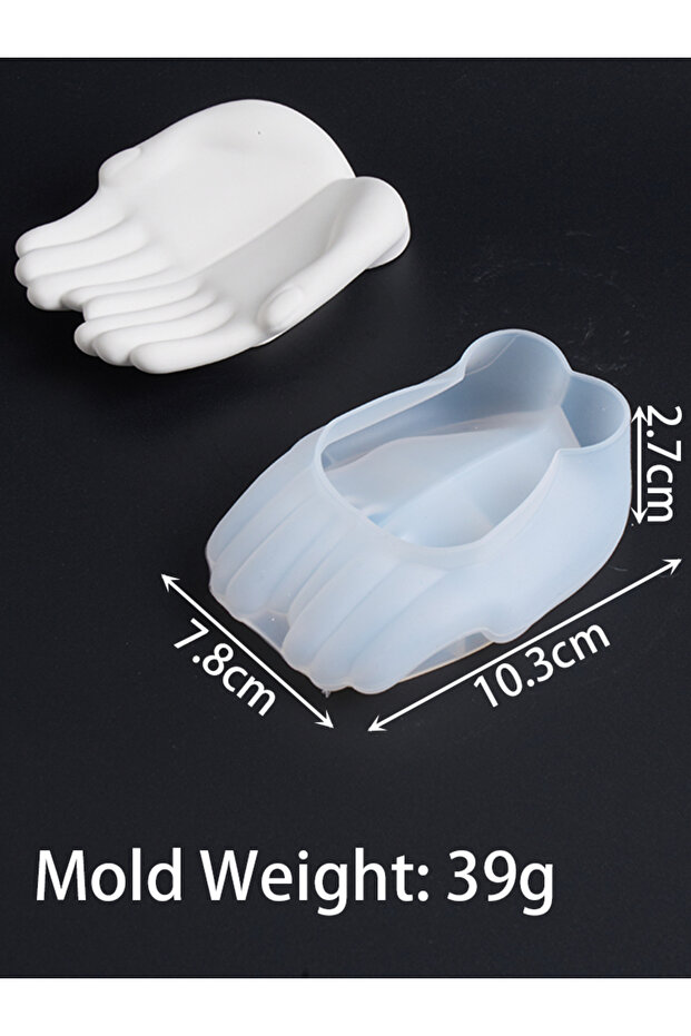 mold Creative Hand Design Tray Silicone Mold DIY Handmade Both Hands Jewelry Display Plate Gypsum Re