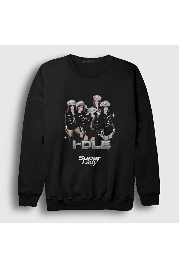 سويت شيرت أسود للجنسين من Super Lady I Dle Gidle 599600tt