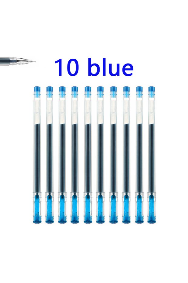 10 Pcs blue 3/10pcs/mix Diamond Tip Gel Pen,0.38mm Large-capacity Black/Blue/Red Ink Exam Signing Wr