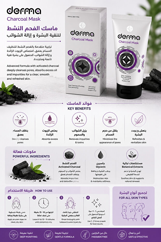 قناع الفحم للبشرة 75 جرام