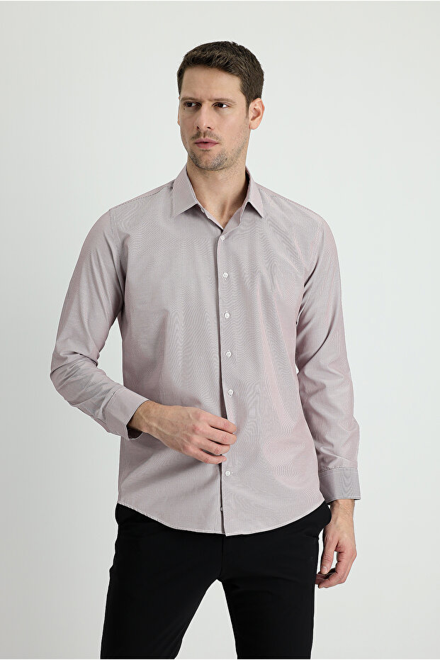 Long Sleeve Slim Fit Slim Fit Classic Striped Cotton Easy-Iron Shirt