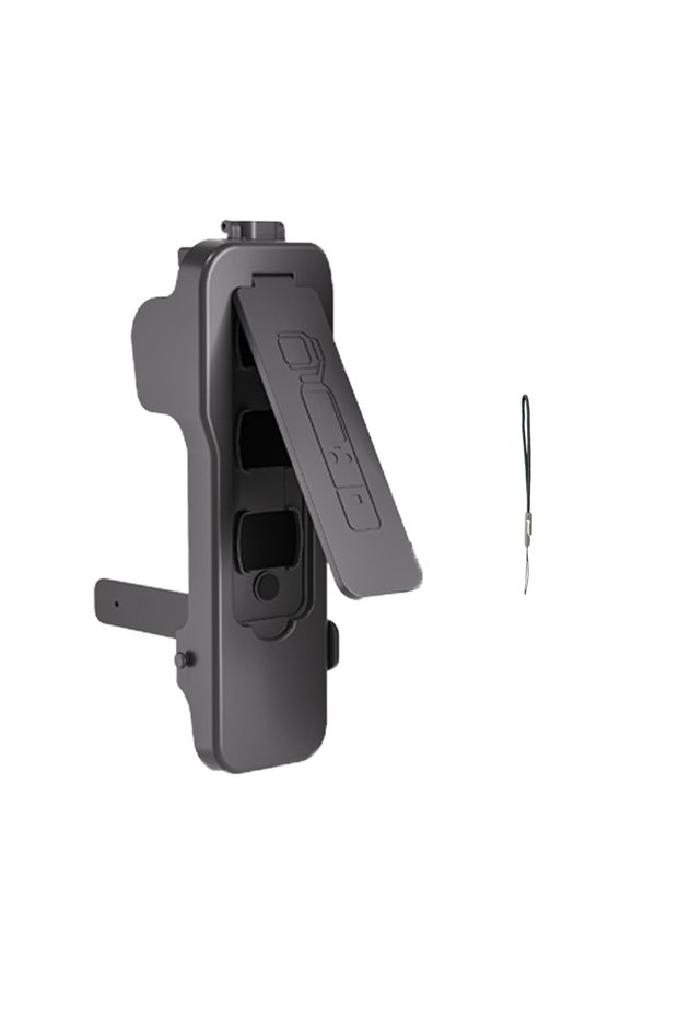 Black Flip Cover for DJI OSMO Pocket 3 Plastic Case Built-in 5 Filter Slots Anti-Scratch Cover with