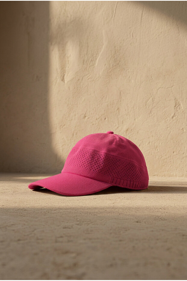 Unisex Sports Mesh Mercerized Tennis Cap Summer Pink