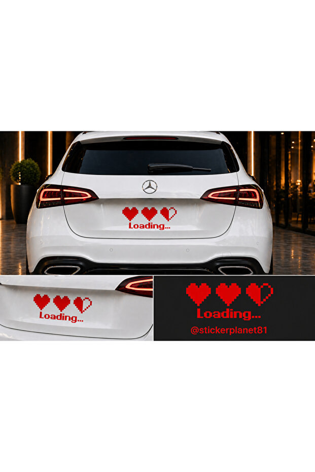 Love Loading Heart Sticker Pixel Auto Car Laptop Motorcycle Windshield Sticker 18X8 cm Vinyl Decor