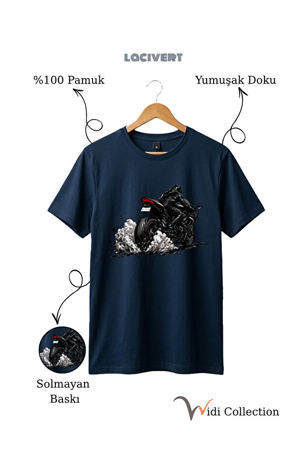 Motor Tire Smoke Effect 100% Cotton Regular Fit Unisex T-Shirt