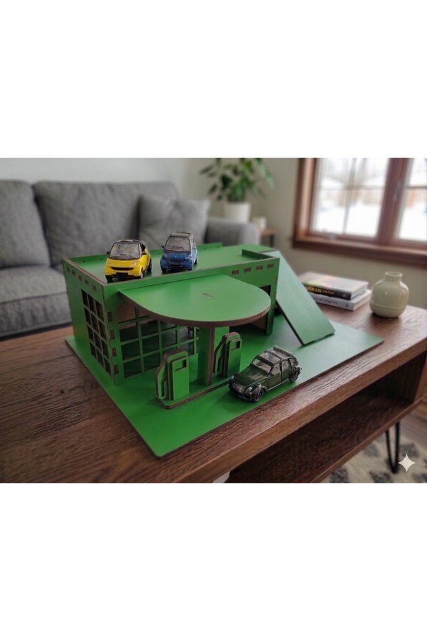 Wooden Toy Gas Station and Garage