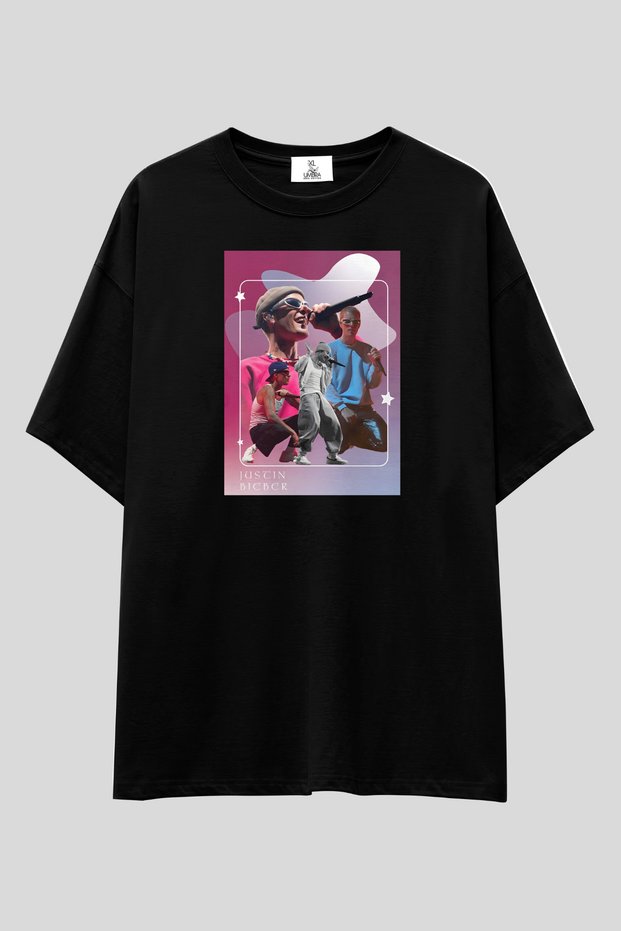 Justin Bieber T-Shirt | Unisex 100% Cotton Pop Star Concert Album Collage Printed Custom Design Tee