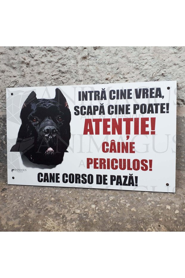 Placa Avertizare Caine Cane Corso - Intra!
