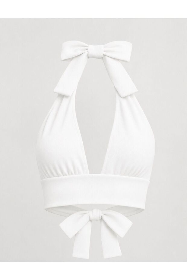 Women's Waist & Neck Tie Crop Bustier