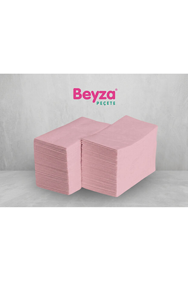 100 Double Layer Waiter's Folded Napkins (33X33 cm) - Green, Yellow, Pink