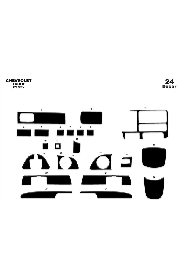 Chevrolet Tahoe Console-Torpedo Trim 1995 24 Pieces