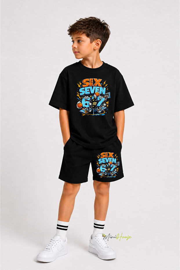 67 Printed Six Seven Basketball Shorts T-Shirt Set