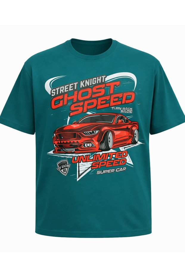 Plus Size Printed Single Jersey Crew Neck T-Shirt Speed