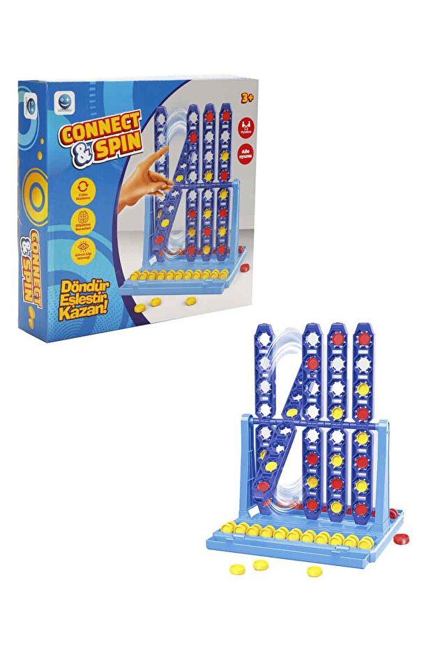 Smile Games Connect & Spin Board Game 51 Pieces Strategy and Intelligence Enhancing Family Activity Set Educational Game for Ages 5 and up