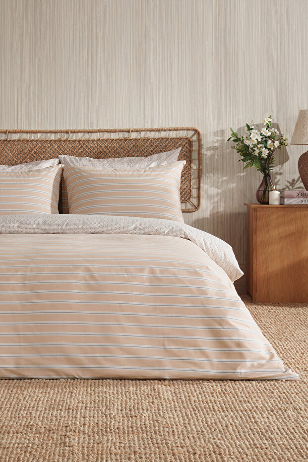 Forres Double 100% Cotton Duvet Cover Set - Salmon