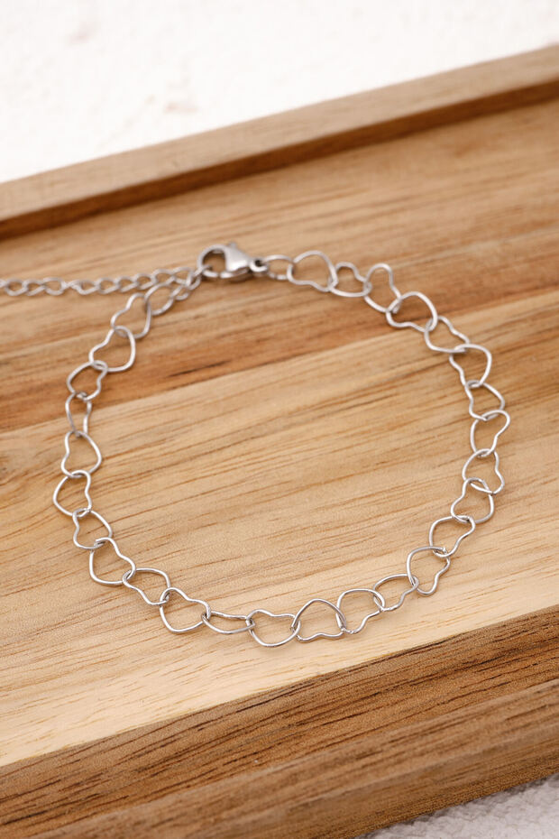 Steel Heart Bracelet Florya Heart Chain Bracelet 17+4Cm&21Cm