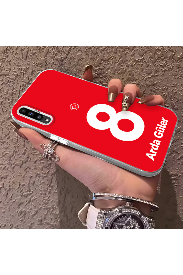 Silicone Edge Hard Back Phone Case Compatible with Samsung Galaxy A50 Arda Gulur