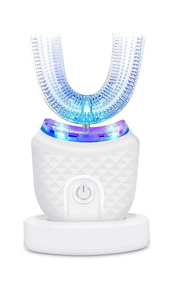 Ultrasonic U-Shaped Electric Toothbrush for Adults - 360° Cleaning, Whitening LED, 4 Modes