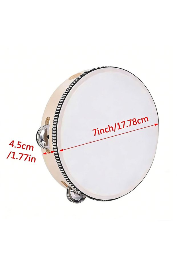 7inch Wedding Tambourines Drum 4/7/10inch Wooden Hand Held Drum Metal Jingles Percussion Musical Ins