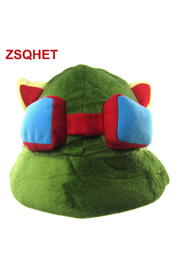 Amy green ZSQHET Swift Scout Teemo Hat Green Cricket Cap LOL Game Teemo Cap Cosplay Accessories Prop