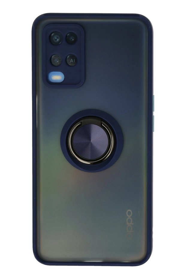 Ilkeshop New A54 4g Case Montreal Silicone Cover with Ring (230834) - Navy Blue