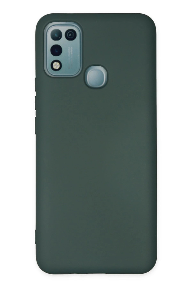 Ilkeshop New İnfinix Hot 10 Play Case Nano Inside Velvet Silicone - (103922) Dark Green