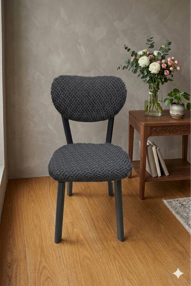 Elma Chair Cover Is Made of Lycra, a Flexible and Washable Fabric. (Top-Bottom 2 Pieces)