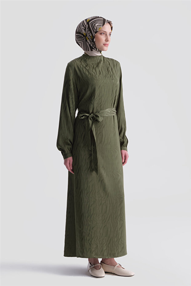 Rochie Jacquard Kaki - 1