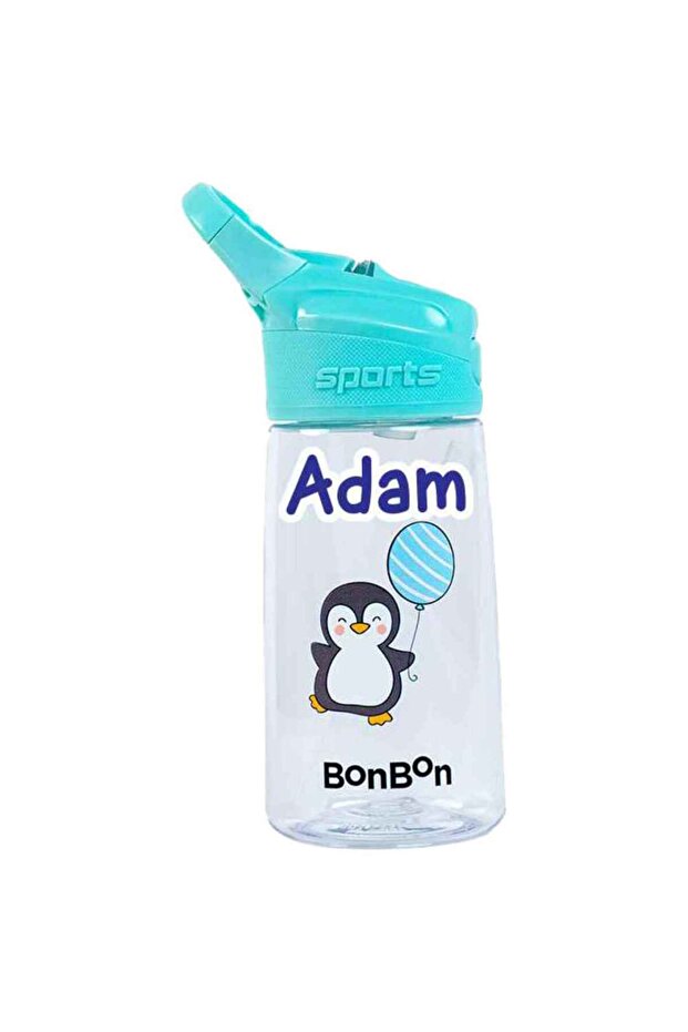 - Personalized Elite Tritan Kids Water Bottle - Cute Penguin - 450 ml
