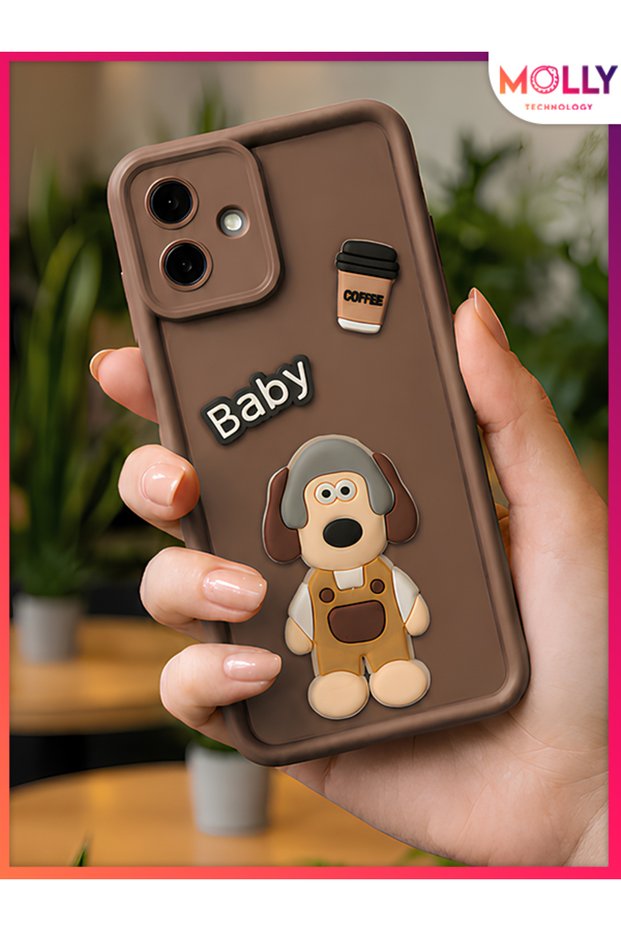 Fallow Brown 3D Dog Gromit Figured Silicone Case for Samsung Galaxy A05