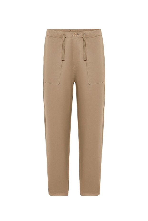 Baggy fit gabardine trousers