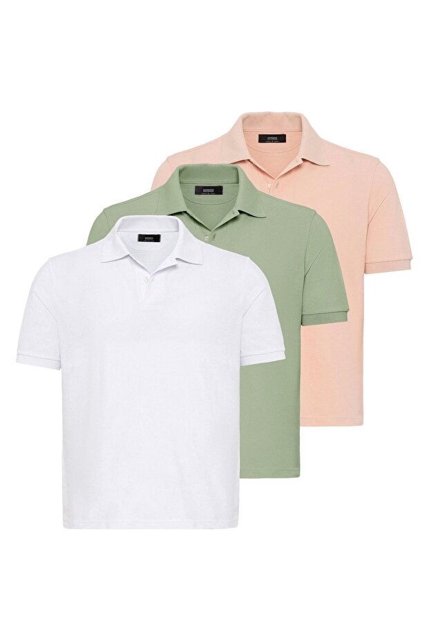 3-pack polo collar t-shirt