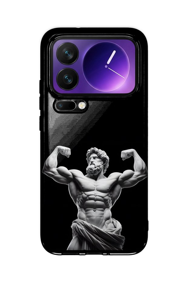 Xiaomi 17 Pro Max Compatible Ancient Statue Muscular God Pattern Transparent Phone Case