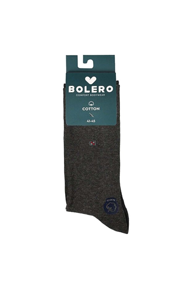 Men's Seamless Cotton Socks Dot Square Pattern Anthracite