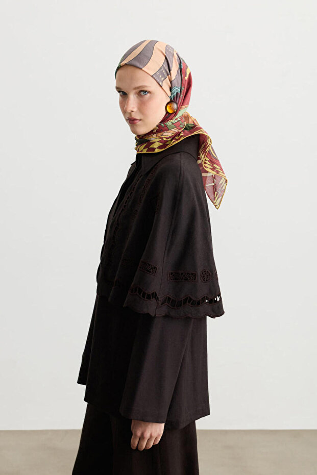Eșarfă EON cu model roșu aprins - 4