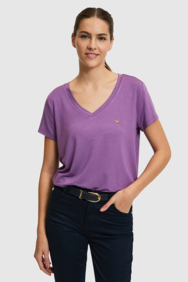 Women's Violet Basic T-Shirt 50321833-Vr037