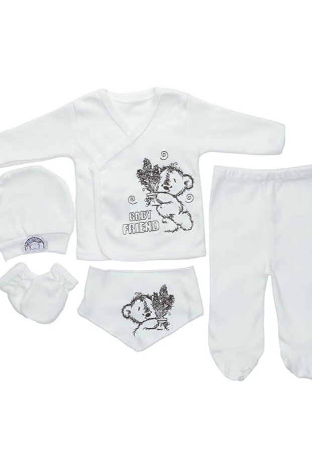 5-Piece Premium "Baby Friend" Written Cotton Baby Set