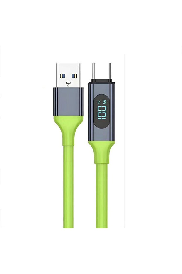 2 قطعة كابل USB A إلى C بقوة 240 واط و6 أمبير للشحن السريع الفائق مع شاشة رقمية لنقل البيانات عالي السرعة