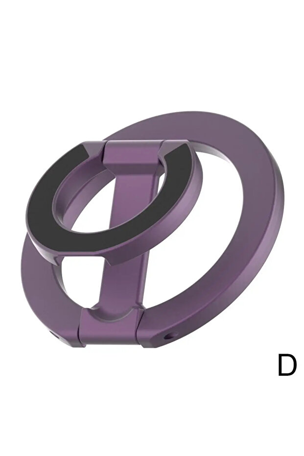 D Magnetic Phone Ring Holder Dual-Side Magnet 360° Rotation Ultra-Thin Foldable Portable Desktop Ph.