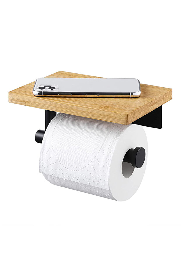 Light Yellow Solid Wood Paper Towel Holder No Punch Bathroom Tissue Box Toilet Cell Phone Paper Rol
