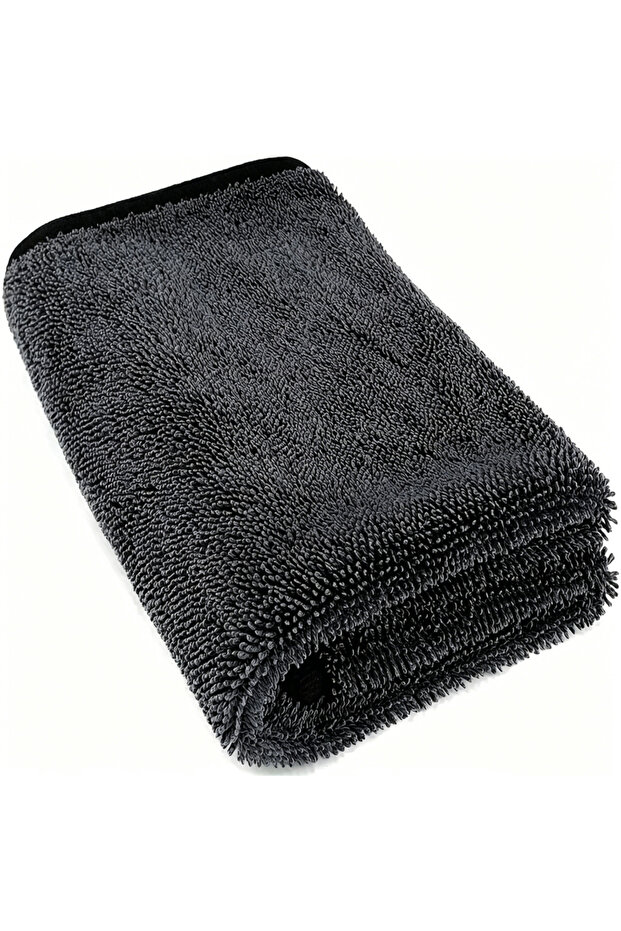 GRAY 1pc Extra Large Car Towel - Ultra Absorbent Soft Non-Shedding No Stripe Quick Dry Detailing Clo