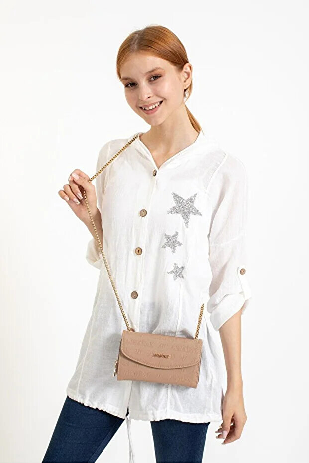 Bag C14 Laser Printed Daily Cross Shoulder Bag - Mink