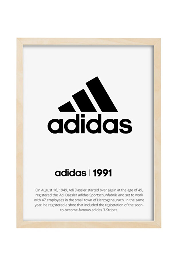 Adidas Logo 1991 Poster with Frame 30x40cm