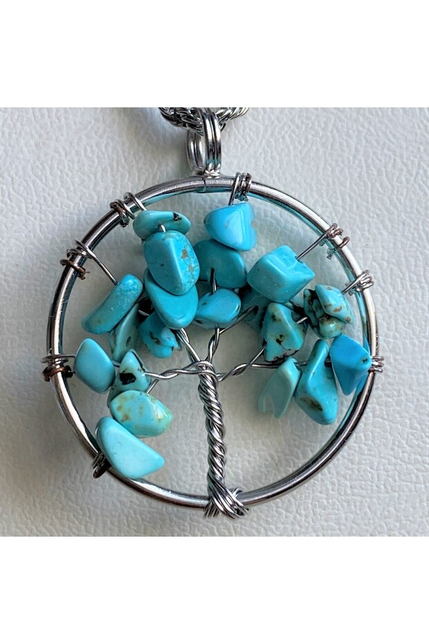 Turquoise Tree of Life Natural Stone Pendant