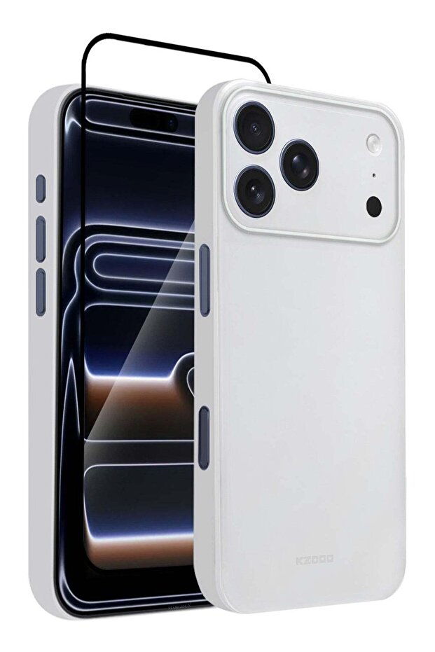 2 Packs Air Skin Case Cover for Apple iPhone 17 Pro - Sturdy Back Cover - Durable Thin Case - Drop Protection Cover with 3D Screen Protector - Frosted Clear