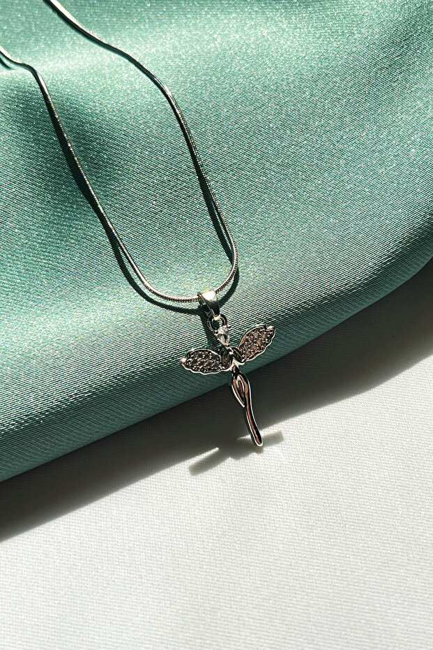 Zircon Stone Angel Figure Necklace